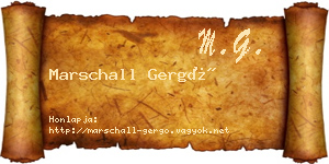 Marschall Gergő névjegykártya